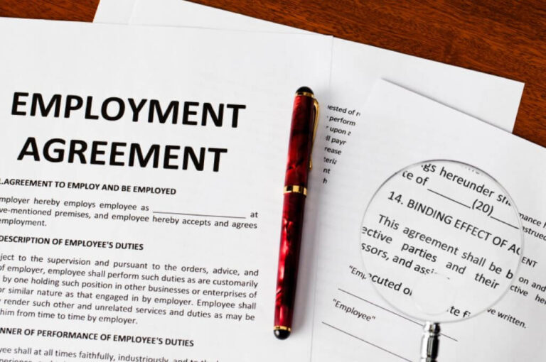 Employment agreement form given to a client by a Syracuse startup business lawyer.